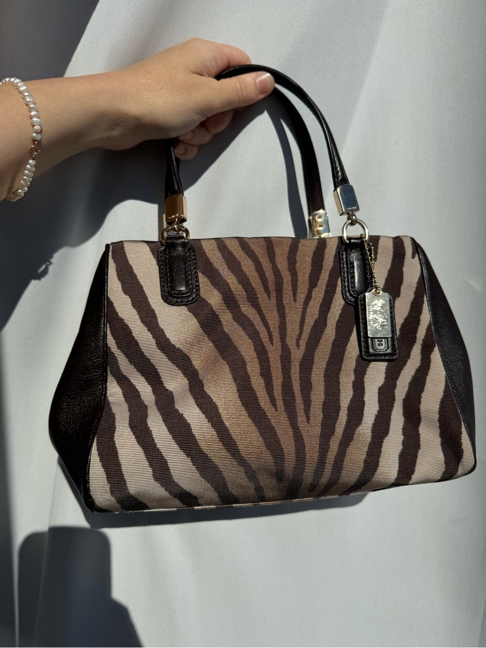 Coach Madison Mini Satchel in Zebra Print
